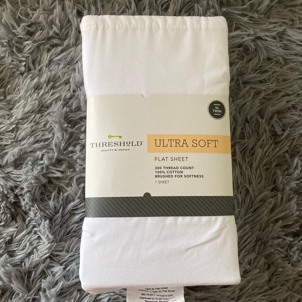 Ultra Soft Flat Sheet XL Twin White - Threshold